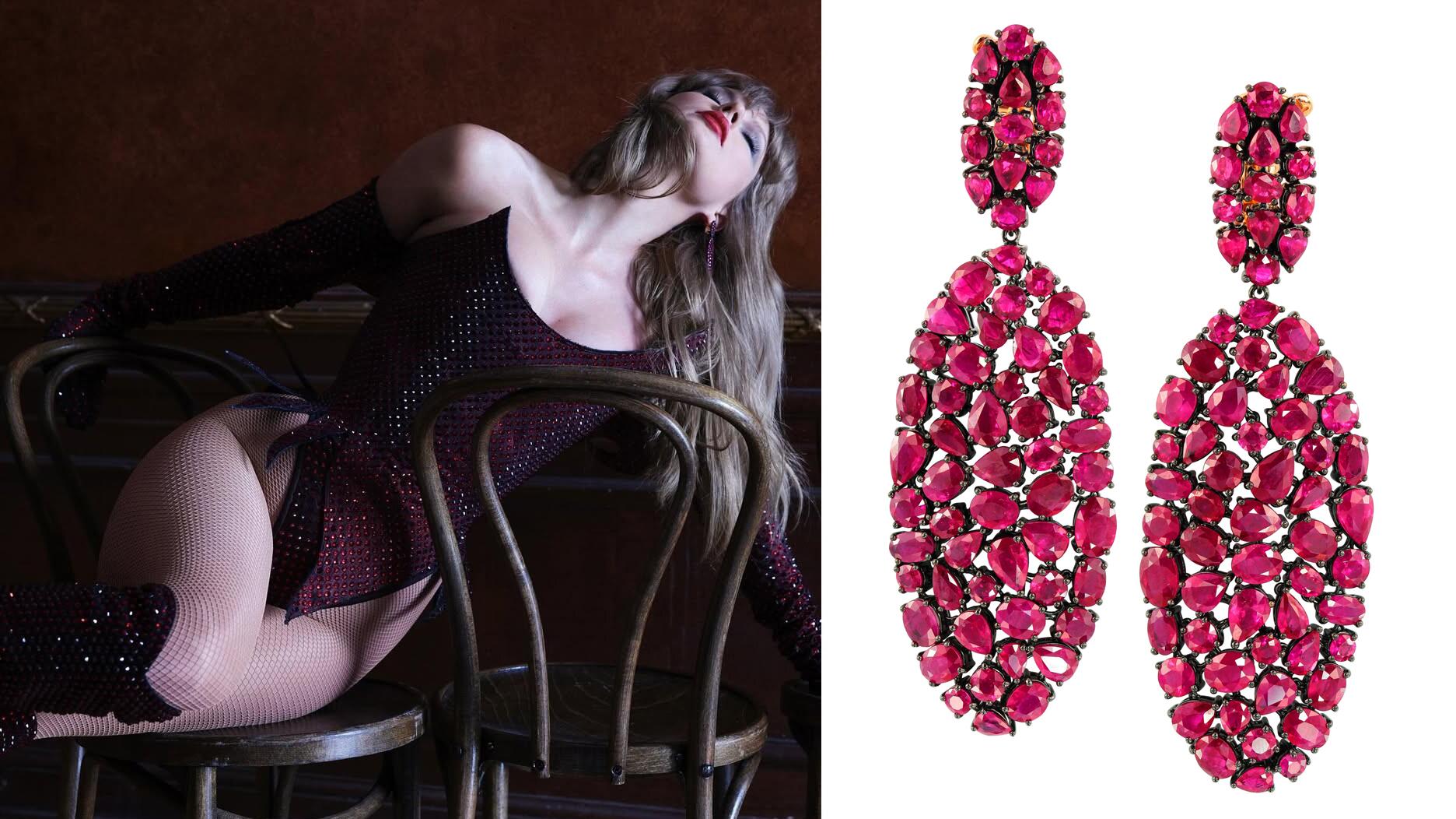 Piece de la semaine: les boucles d'oreilles Ruby Drop approuvées par le showgirl de Etho Maria