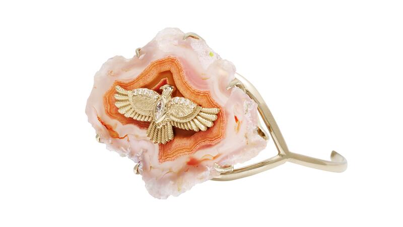 Jacquie Aiche Diamond Thunderbird Large Agate Slal Cuff