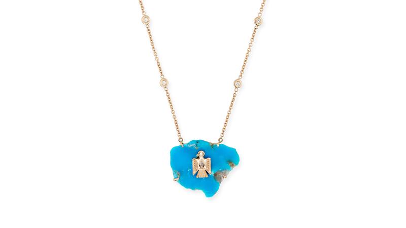 Jacquie Aiche Diamond Thunderbird Turquoise Slab Collier