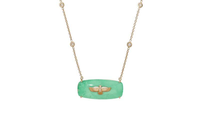 Jacquie Aiche Diamond Thunderbird sur le collier chrysoprase