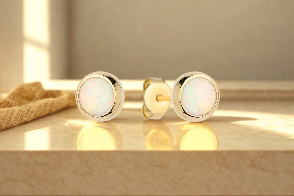 Boucles d'oreilles en or avec Bonore Tan