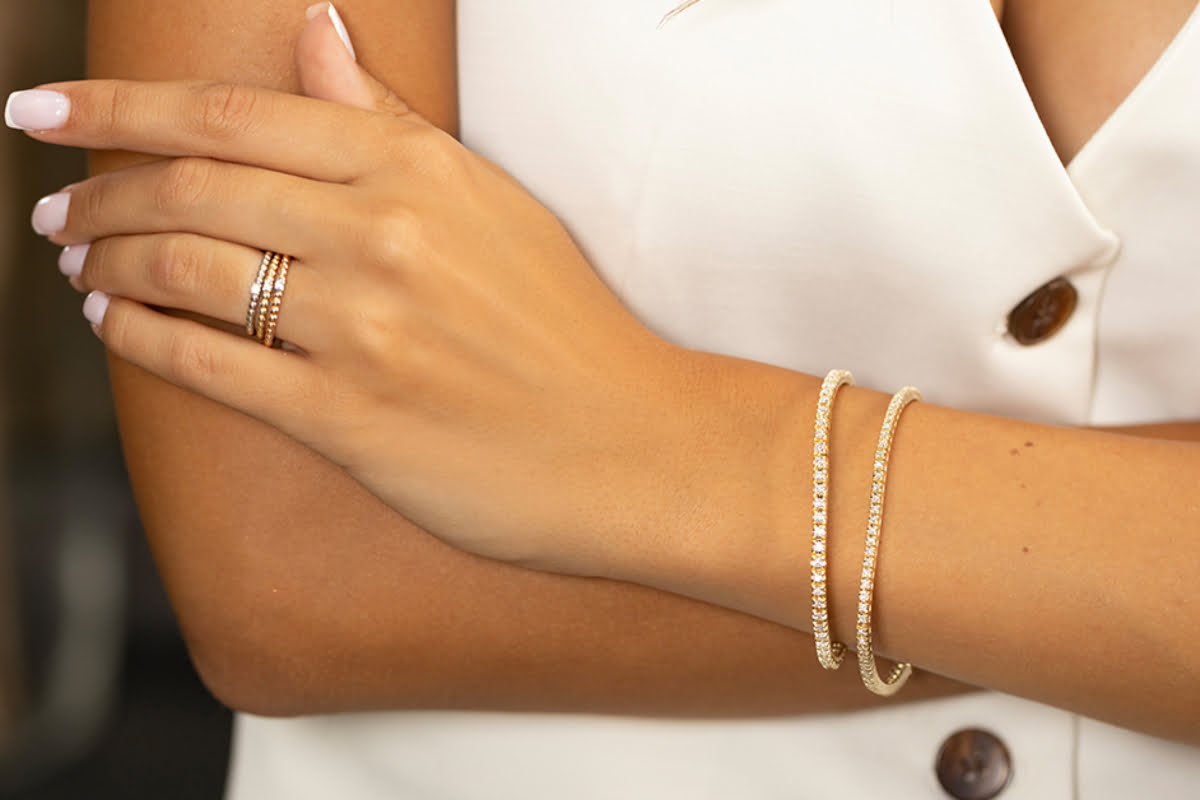 Bracelet Bonore en essai doré 585 avec diamant 1,77 ct