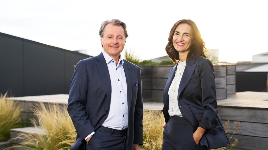 Pandora executives Alexander Lacik and Berta de Pablos-Barbier
