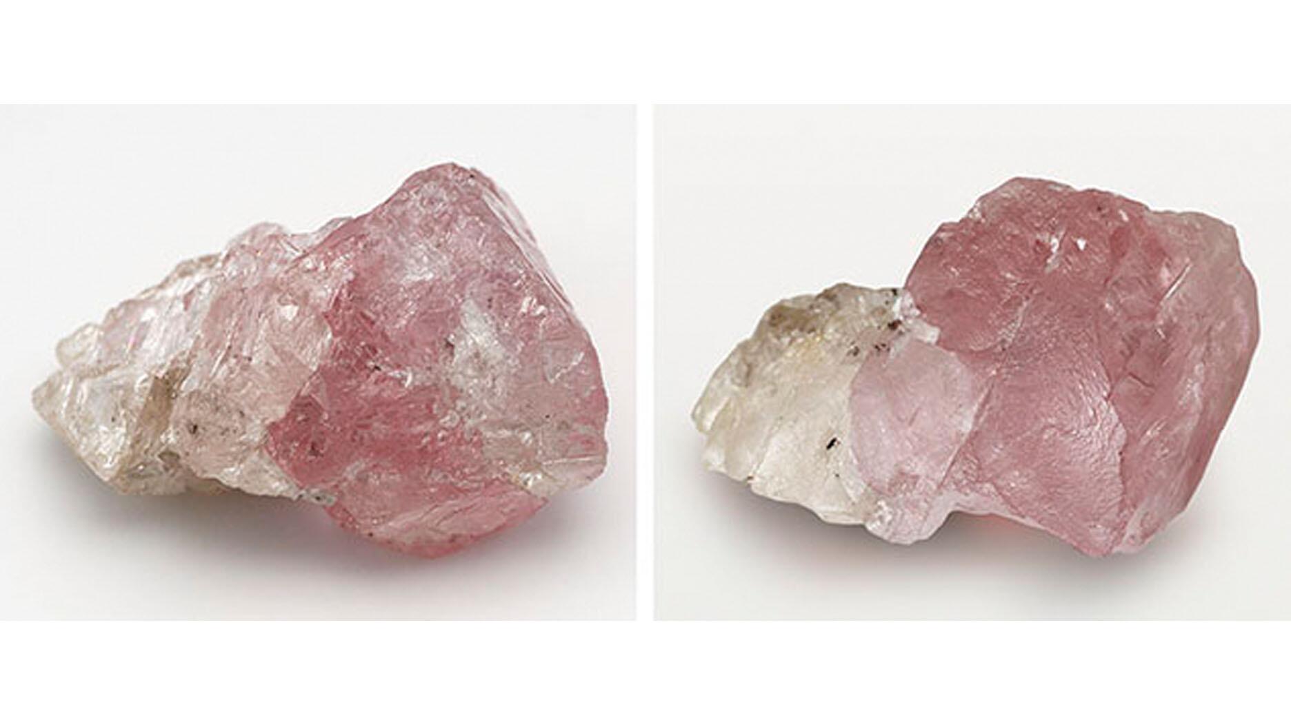 Le GIA examine un diamant rose bicolore rare