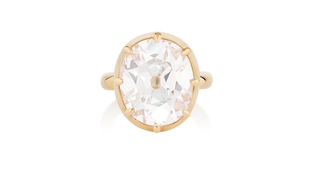 Diamant en forme de coussin ancien marron rose clair 10 carats