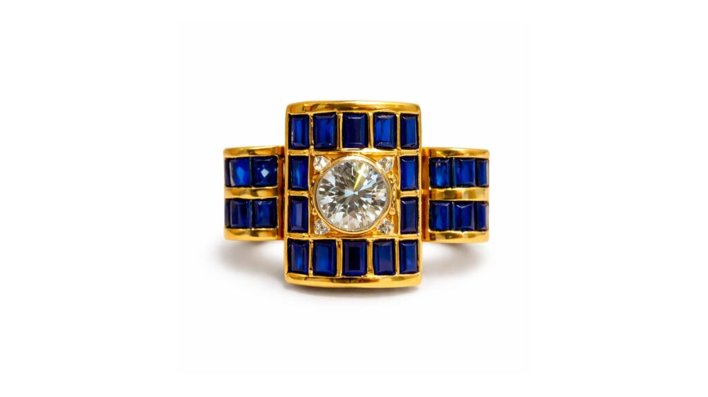 Halle Berry’s vintage diamond and sapphire engagement ring