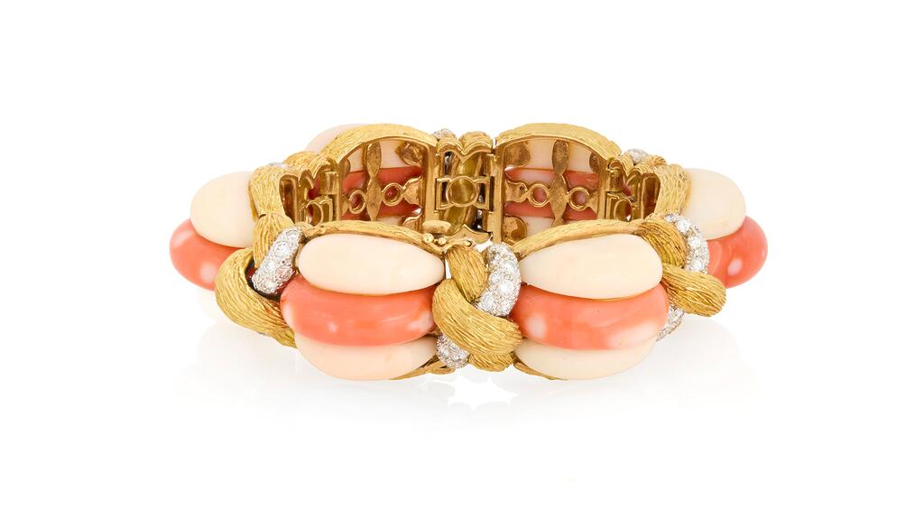 Bracelet en or corail et diamants