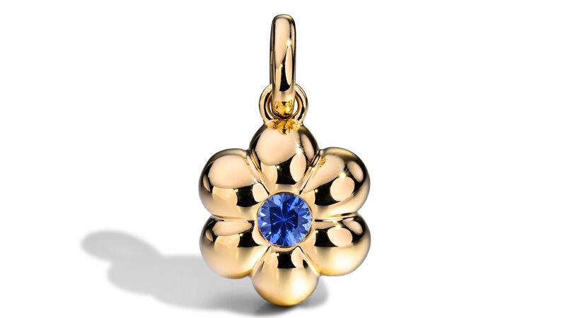 Boochier Pendentif fleur saphir bleu