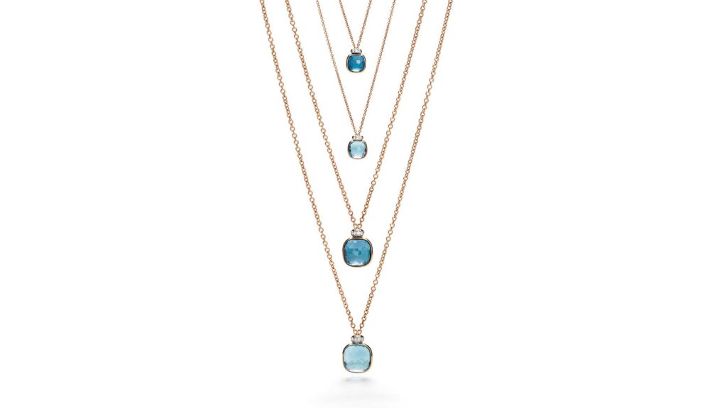 Pomellato Nudo blue topaz necklaces