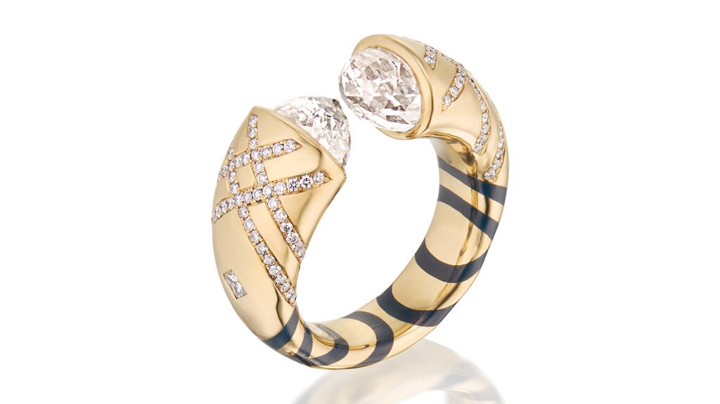 Bague diamant double balle Renisis