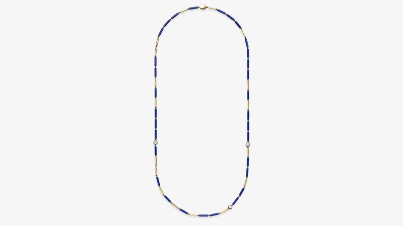 Collier avec lapsi et diamants à garde longue avec médaillons Jessica McCormack