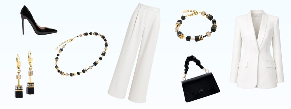 bijoux avec une chemise blanche