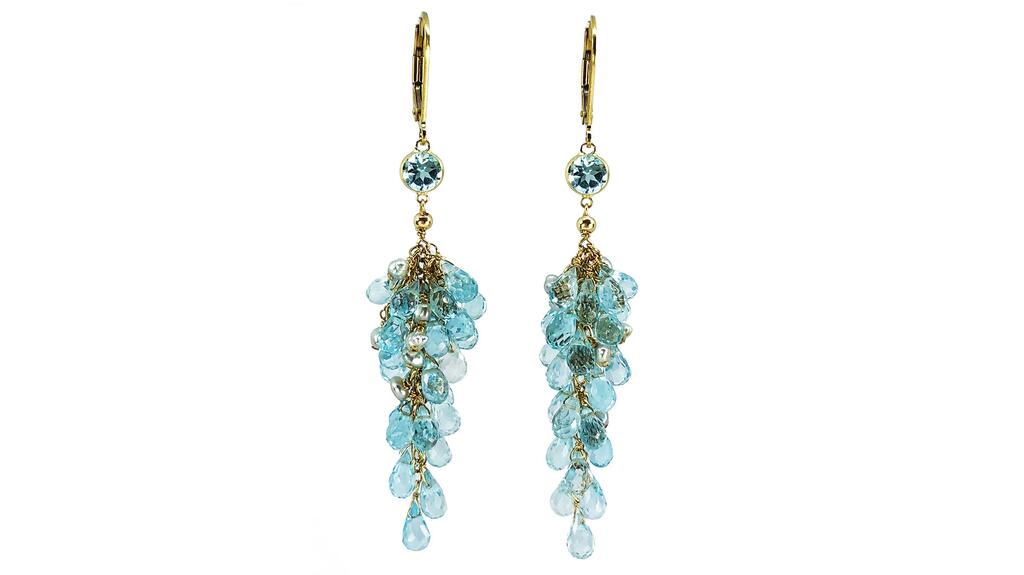 Melinda Lawton Boucles d'oreilles topaze bleue