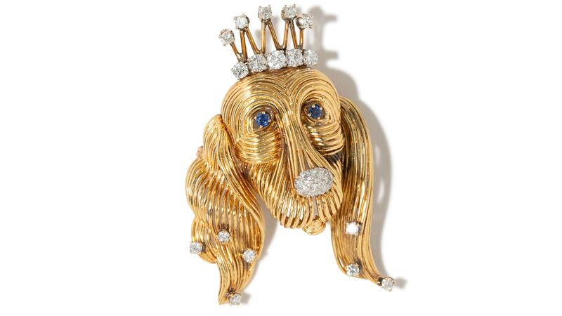 Broche chien avec couronne Tiffany & Co