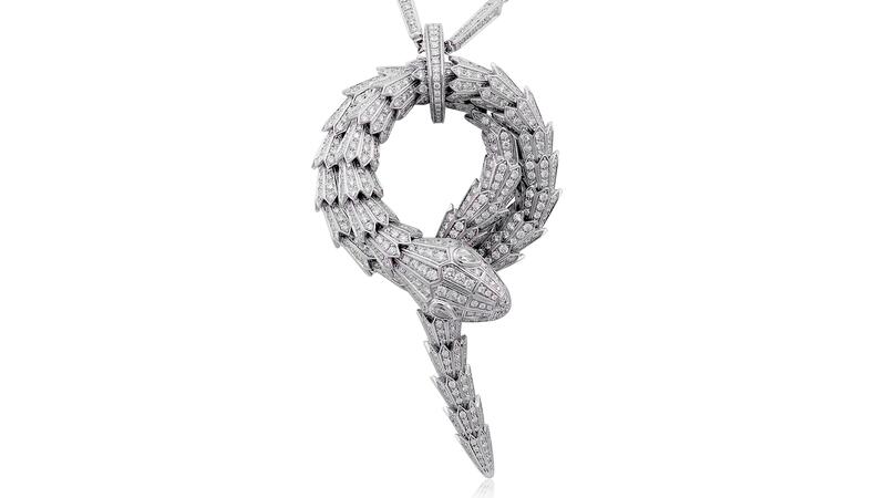 Collier Bulgari Serpenti en or blanc et diamants