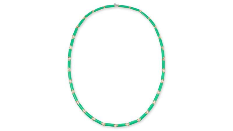 Collier de diamants en émail vert Robinson Pelham Nirvana