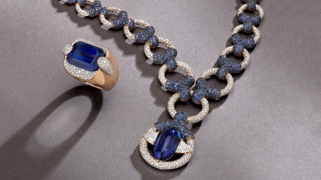 Pomellato Eye of Tanzanite Necklace and Pin-Up Ring