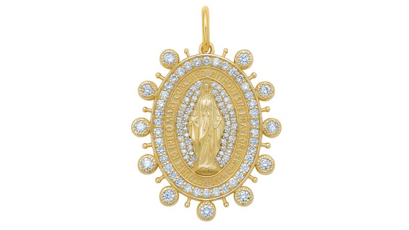 Pendentif Diamants Médaille Miraculeuse Cœur de Lion