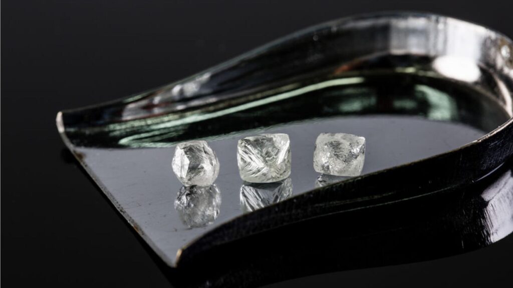 Rough diamonds from De Beers’ Gahcho Kue mine in Canada
