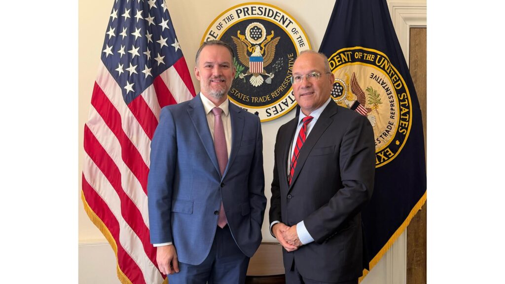 U.S. Trade Representative Jamieson Greer and Jewelers of America President and CEO David Bonaparte in Washington, D.C.