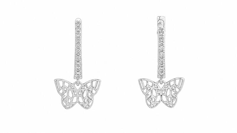 Boucles d'oreilles papillon signe de paix en mosaïque Santana Now