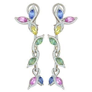 Les dernières boucles d'oreilles 'Wavey Vine' de Paul Morelli adoptent la couleur