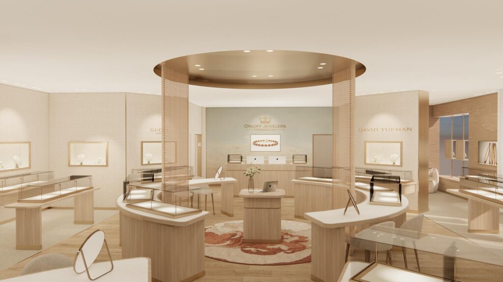 Rendering of renovated Orloff Jewelers store