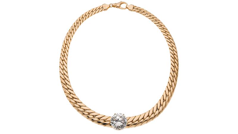 collier à maille gourmette en diamant