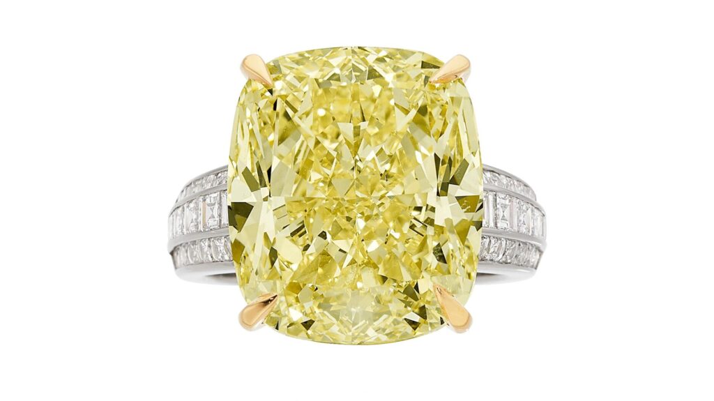 The “Pragnell Kimberley Sunshine Diamond,” 22.09 carats and fancy yellow