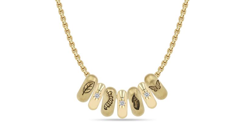 Cynthia Erivo x Zoe Chicco Transformation de papillon Slider Bead Medium Box Chain Collier