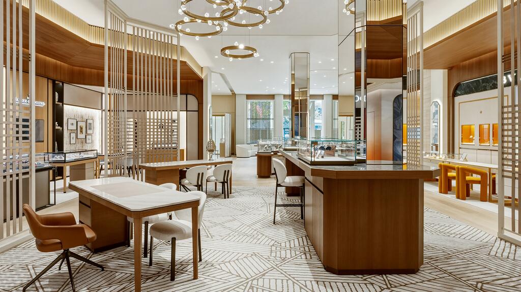 Le design intérieur du magasin s'inspire des complexes hôteliers de luxe. (Crédit image : Angie Silvy) Bhindi Jewellers Intérieur du magasin Glendale