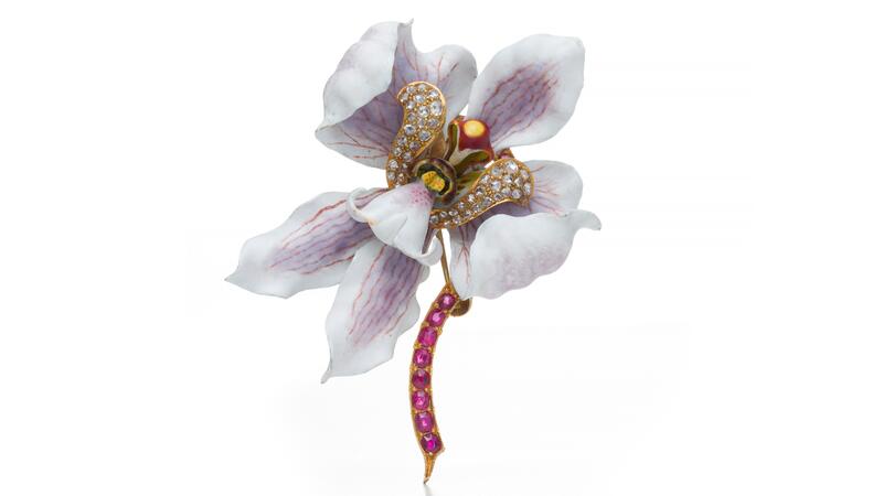 Broche orchidée George Paulding Farnham